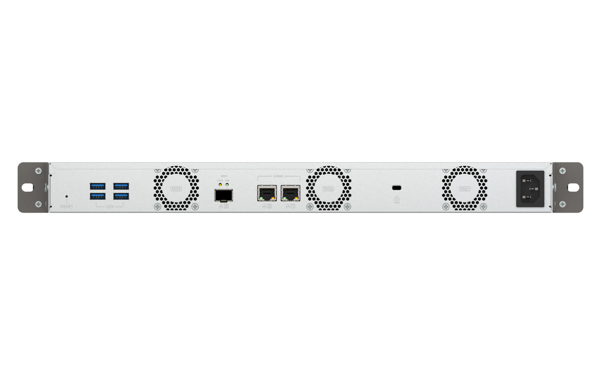 QNAP TS-432XeU NAS Rack (1U) 4 GB DDR4 0 TB QNAP QTS Schwarz, Grau