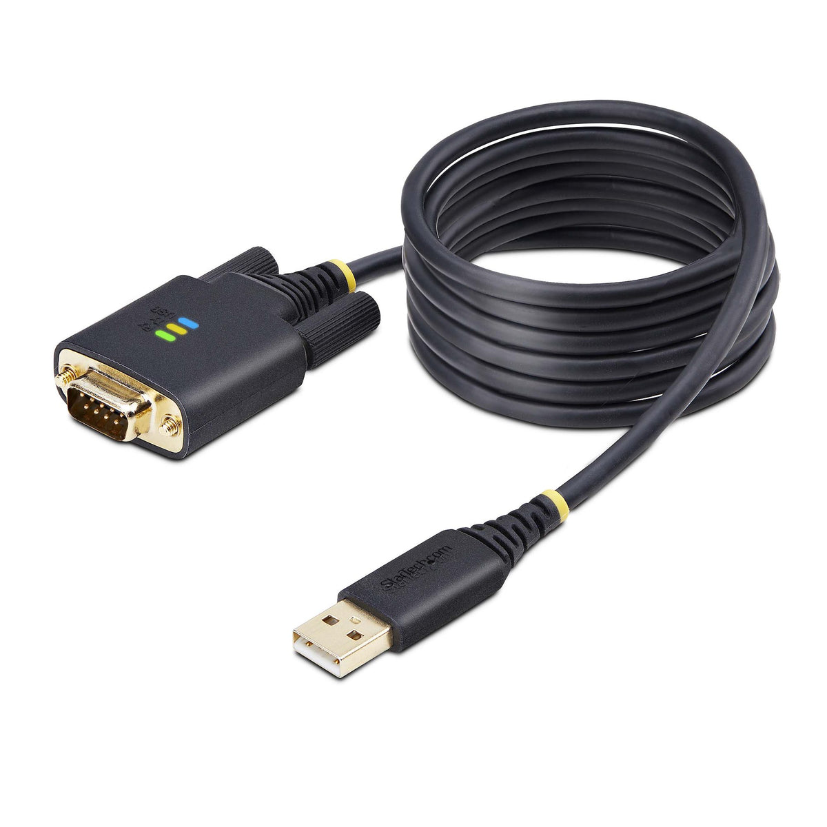 StarTech.com 2m USB Seriell Adapterkabel, USB-A auf DB9 RS232, FTDI, COM Retention, LED, wechselbare DB9 Schrauben und Muttern, ESD-Schutz, Windows, macOS und Linux