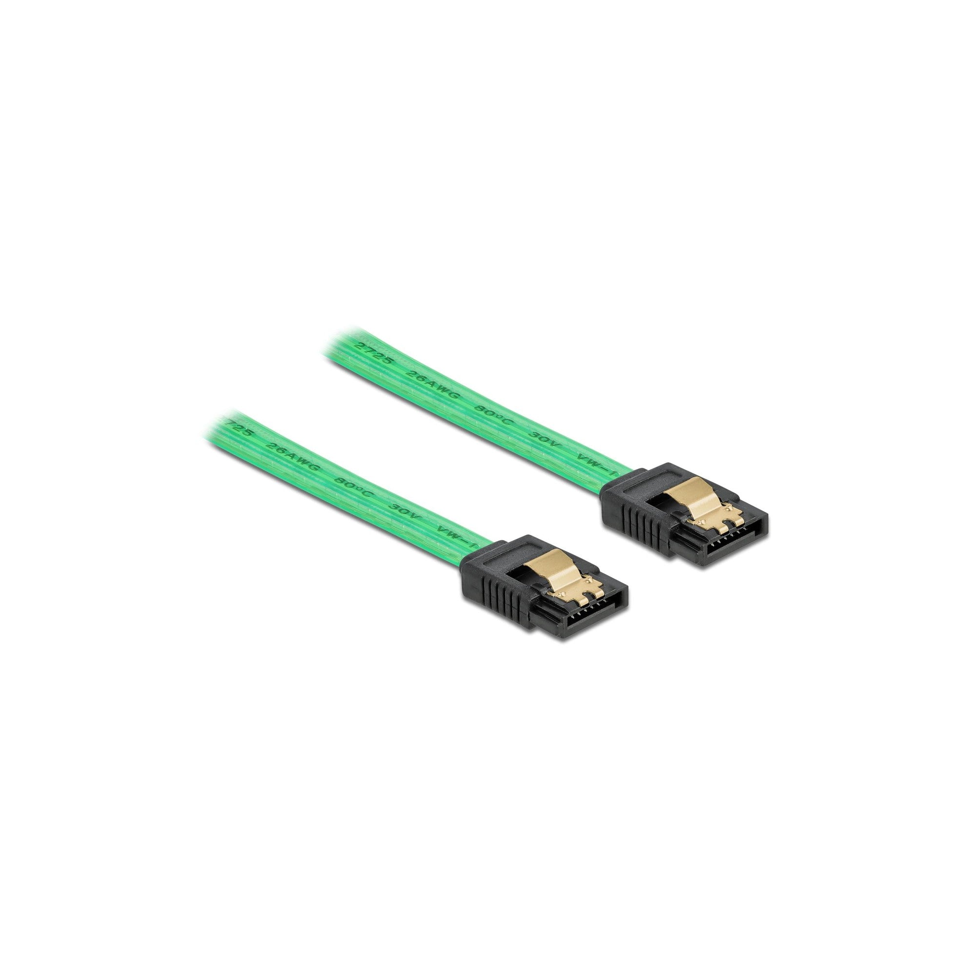 Delock SATA Kabel: 30cm Leuchteffekt grün