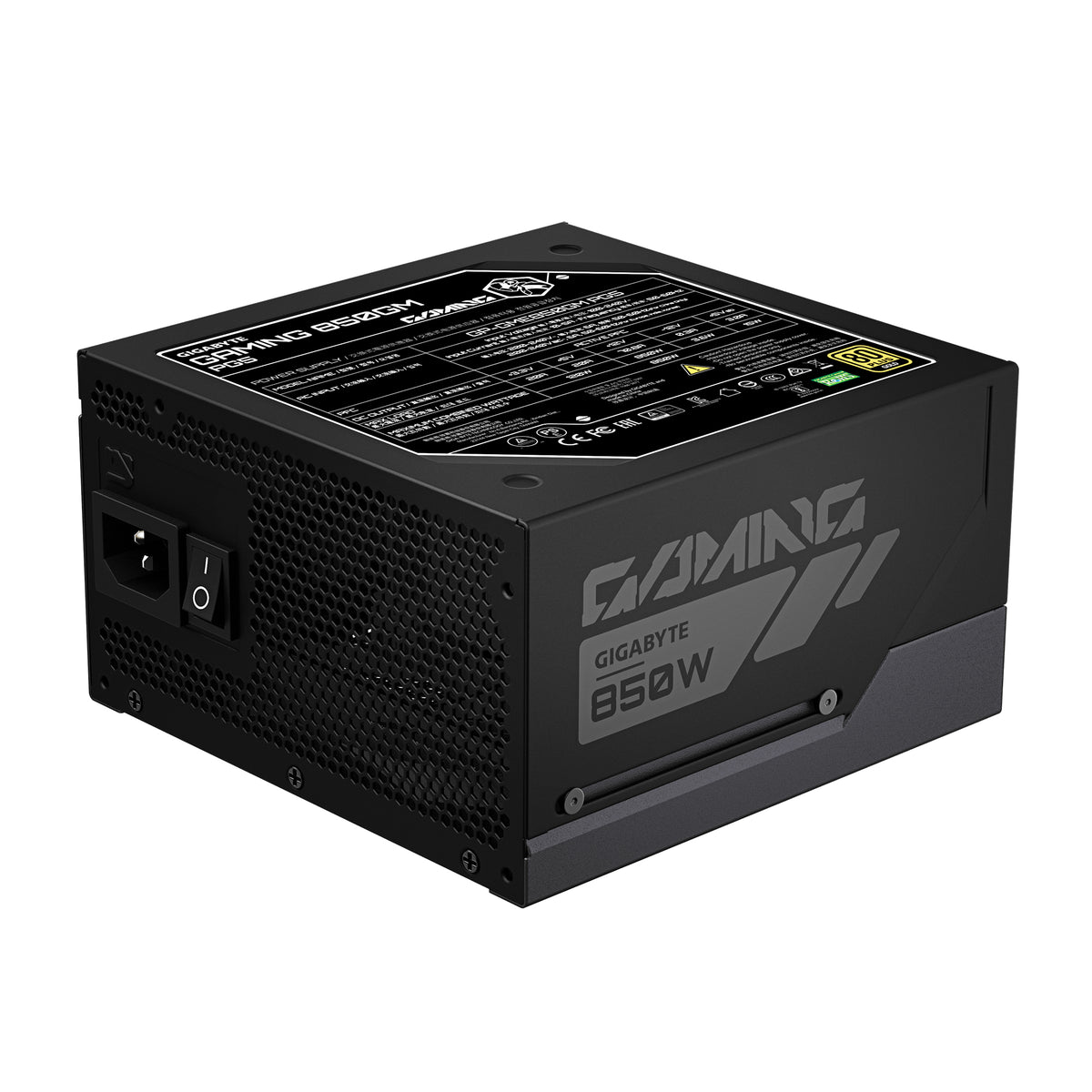 GIGABYTE GAMING 850GM PG5 Netzteil – PCIe 5.1, 80 PLUS Gold, vollständig modulares Design, 135-mm-Lüfter, ATX 3.1-kompatibel, EU-Stecker