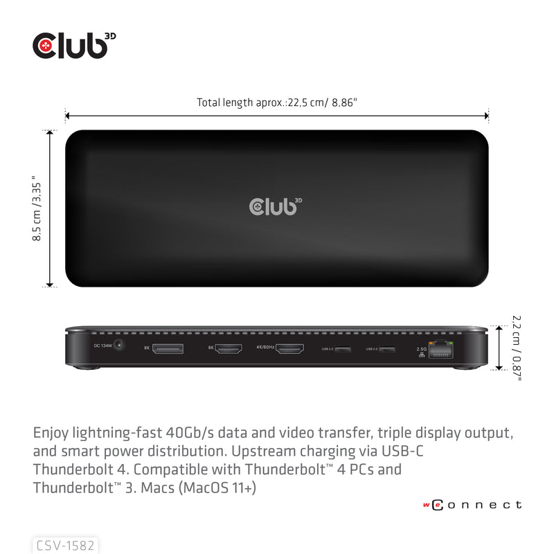 CLUB3D Club 3D, Dockingstation TB4 12 in 1