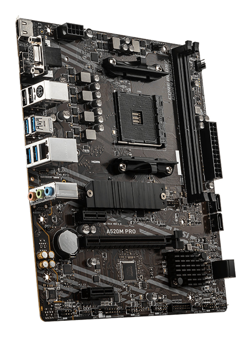 MSI A520M PRO Motherboard AMD A520 Sockel AM4 micro ATX