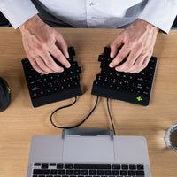R-Go Tools Ergonomische Tastatur R-Go Split Break v2 mit Pausensoftware, geteilte Tastatur, AZERTY (BE), Kabelgebunden, Schwarz