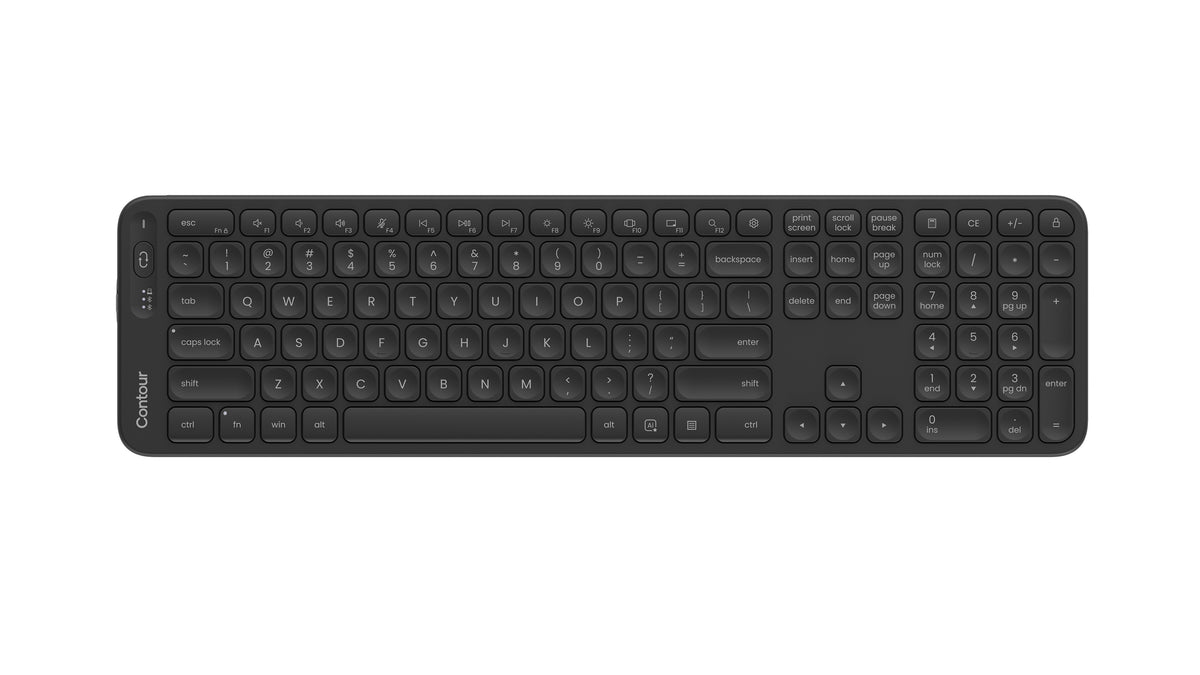 Contour Design Balance Tastatur Büro RF Wireless + Bluetooth QWERTY US Englisch Schwarz