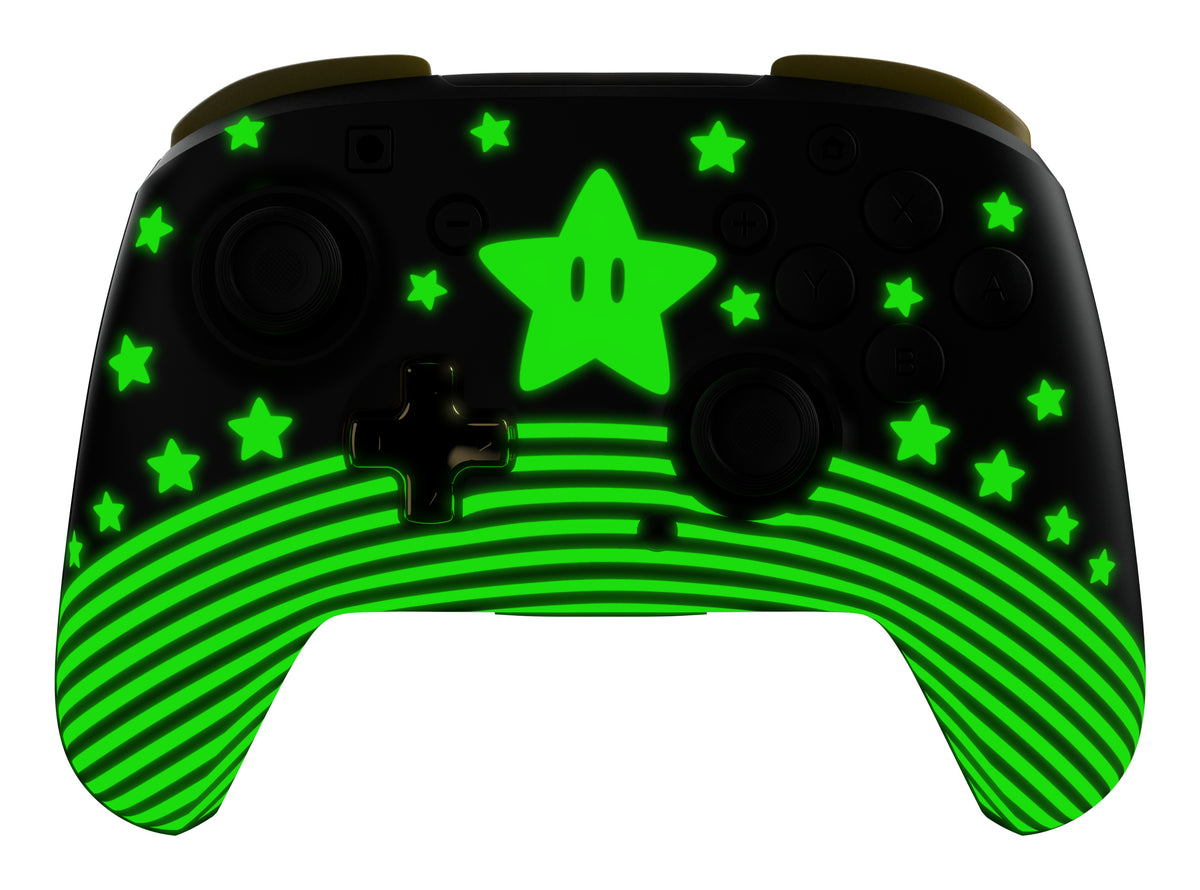 Turtle Beach Rematch Wireless Controller: Super Mario Star – Nintendo Switch, Lite und OLED, leuchtet im Dunkeln, aufladbare Batterie, Offiziell Lizenziert von Nintendo
