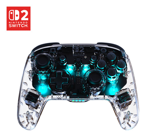 Turtle Beach Afterglow Transparent Kabelloser RGB-Gaming-Controller offiziell lizenziert für Nintendo Switch 2
