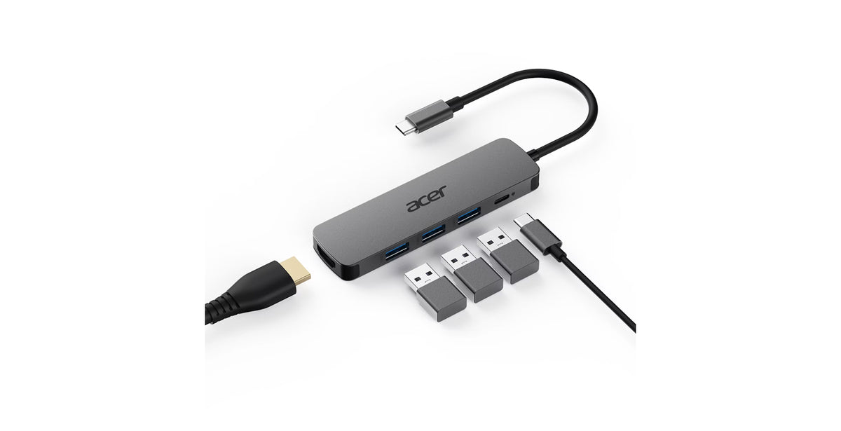 Acer 5in1 Type C Dongle Kabelgebunden USB 3.2 Gen 1 (3.1 Gen 1) Type-C Silber