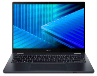 Acer TravelMate TMP414RN-55-TCO-75N6 Intel Core Ultra 7 255U Hybrid (2-in-1) 35,6 cm (14") Touchscreen WUXGA 16 GB DDR5-SDRAM 512 GB SSD Wi-Fi 7 (802.11be) Windows 11 Pro Blau