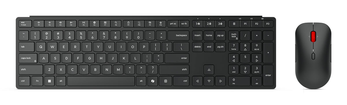 Lenovo 4X31S04843 Tastatur Maus enthalten Büro RF Wireless + Bluetooth Französisch, Deutsch Schwarz