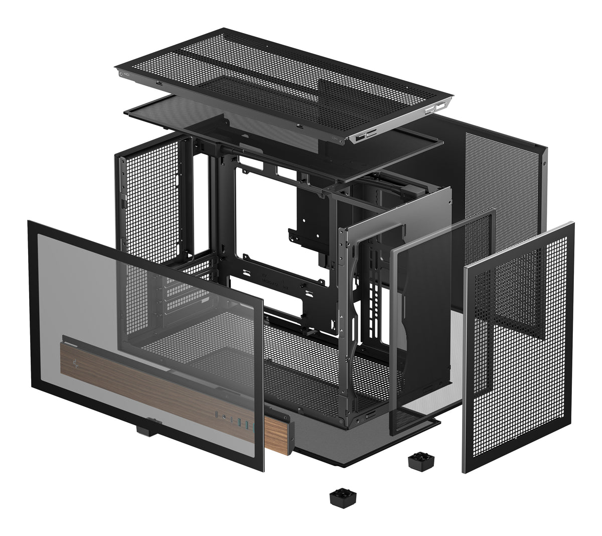 DeepCool CH260 WOOD Micro Tower Schwarz, Holz