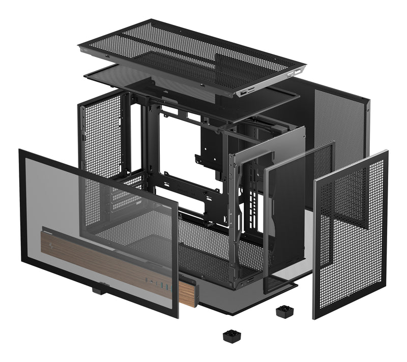 DeepCool CH260 WOOD Micro Tower Schwarz, Holz
