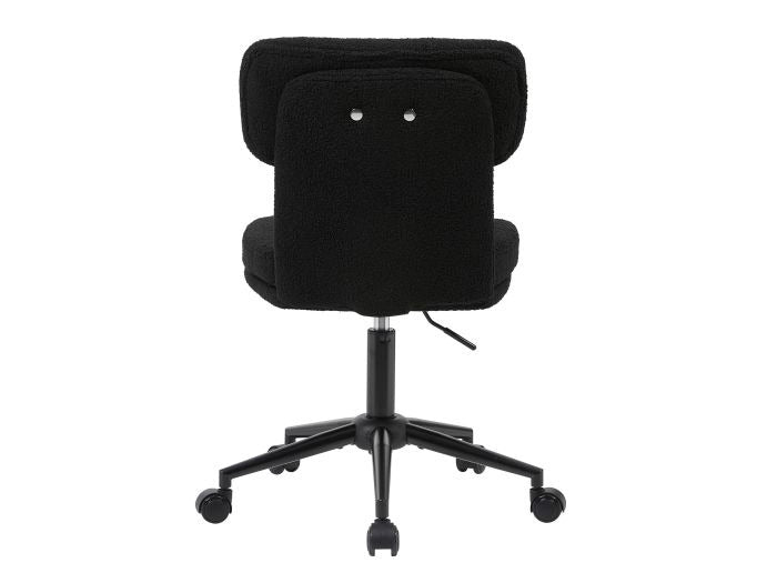 Equip 651024 Drehbarer Schreibtischstuhl, gepolsterter Chenille-Stuhl, Home-Office-Stuhl, höhenverstellbar, verchromtes Fußkreuz, Schwarz