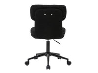 Equip 651024 Drehbarer Schreibtischstuhl, gepolsterter Chenille-Stuhl, Home-Office-Stuhl, höhenverstellbar, verchromtes Fußkreuz, Schwarz