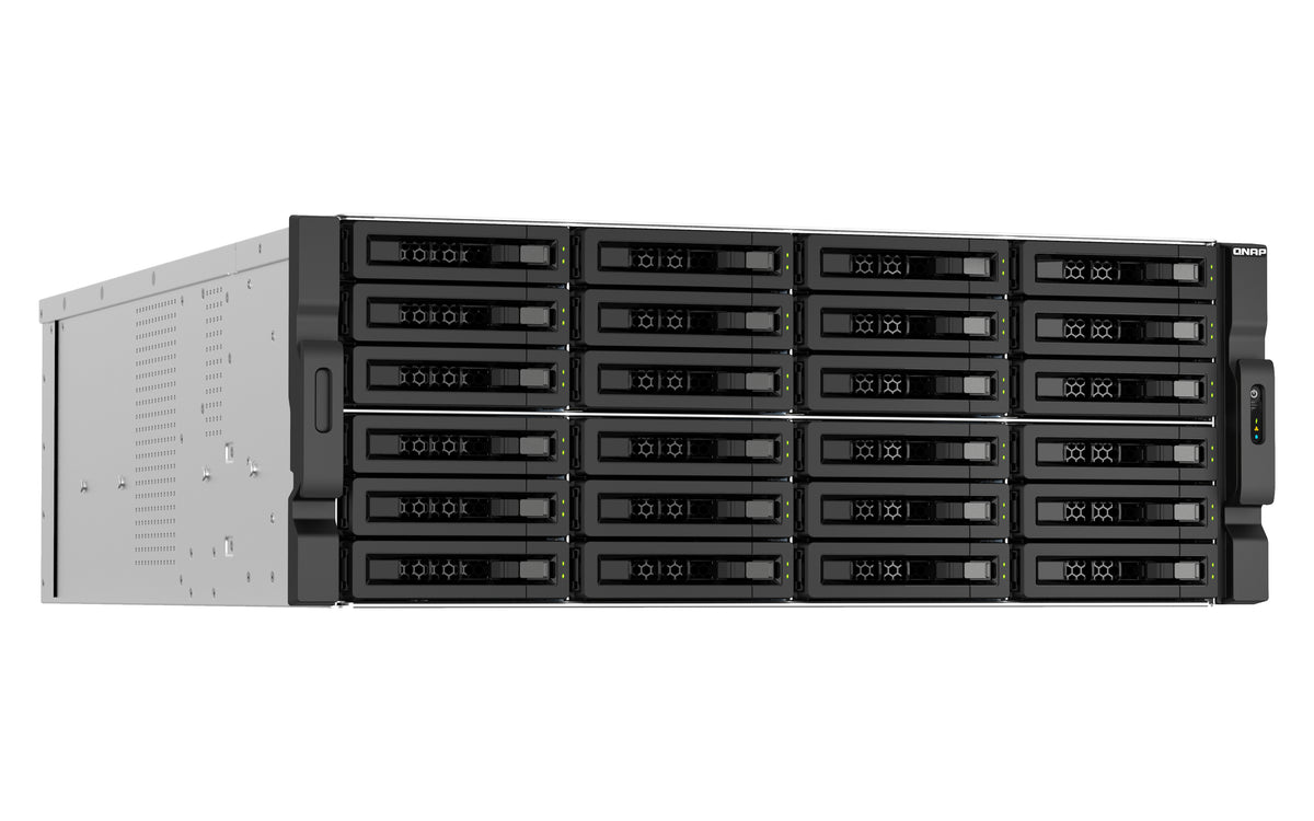 QNAP TS-H3087XU-RP NAS Rack (4U) Intel Xeon E E-2378 64 GB DDR4 0 TB QuTS hero Schwarz, Weiß