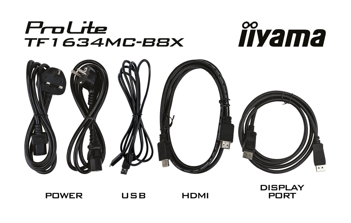 iiyama ProLite TF1634MC-B8X Computerbildschirm 39,6 cm (15.6") 1920 x 1080 Pixel Full HD LED Touchscreen Multi-Nutzer Schwarz