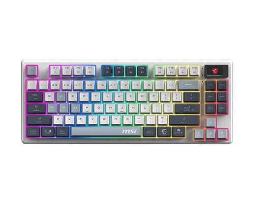 MSI FORGE GK600 TKL WIRELESS SKY Tastatur Gaming USB + Bluetooth QWERTY UK Englisch Blau, Weiß