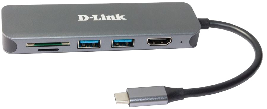 D-Link DUB-2327 laptop-dockingstation & portreplikator Kabelgebunden USB Typ-C Grau