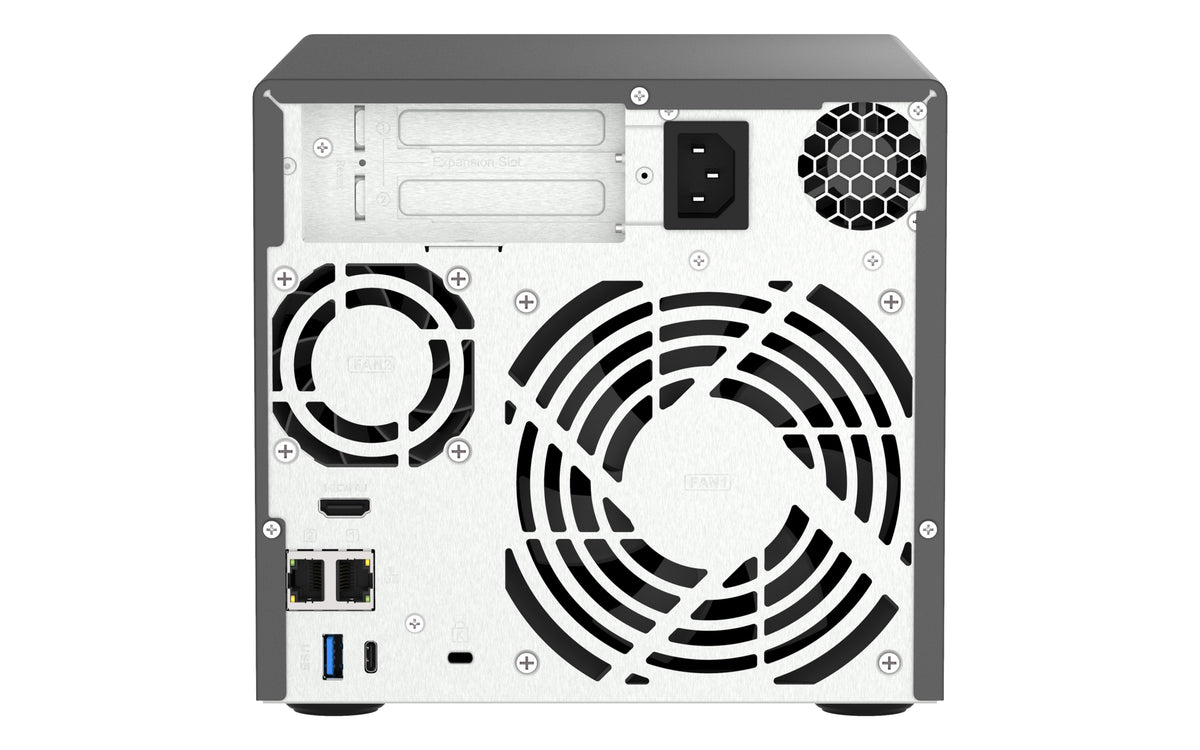 QNAP TVS-H474 NAS Tower Intel® Core™ i3 i3-12100 8 GB DDR4 0 TB QuTS hero Schwarz