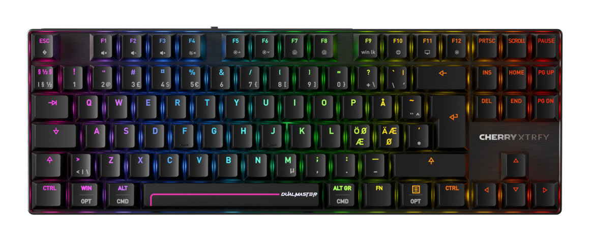 CHERRY MX 8.2 Pro TMR Wireless Tastatur Gaming USB + RF Wireless + Bluetooth QWERTY Nordisch Schwarz