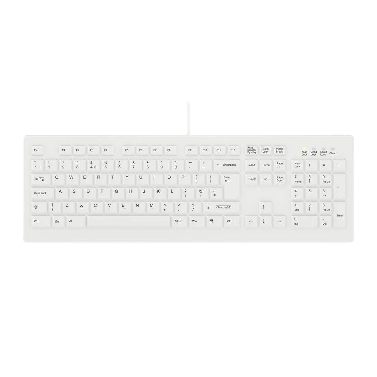 Contour Design Active Key AK-C8100F-UVS-W/UK Tastatur Medizinisch USB QWERTY UK Englisch Weiß
