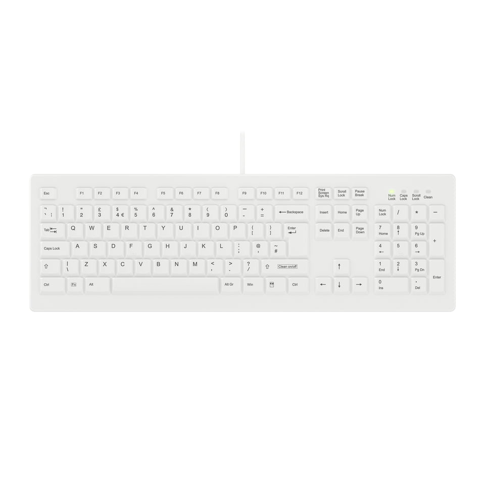 Contour Design Active Key AK-C8100F-UVS-W/UK Tastatur Medizinisch USB QWERTY UK Englisch Weiß