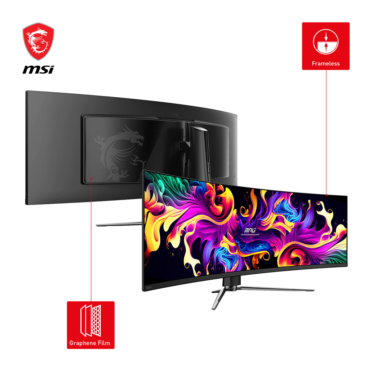 MSI MPG 491CQPDE QD-OLED Computerbildschirm 124,5 cm (49") 5120 x 1440 Pixel Dual QHD Schwarz