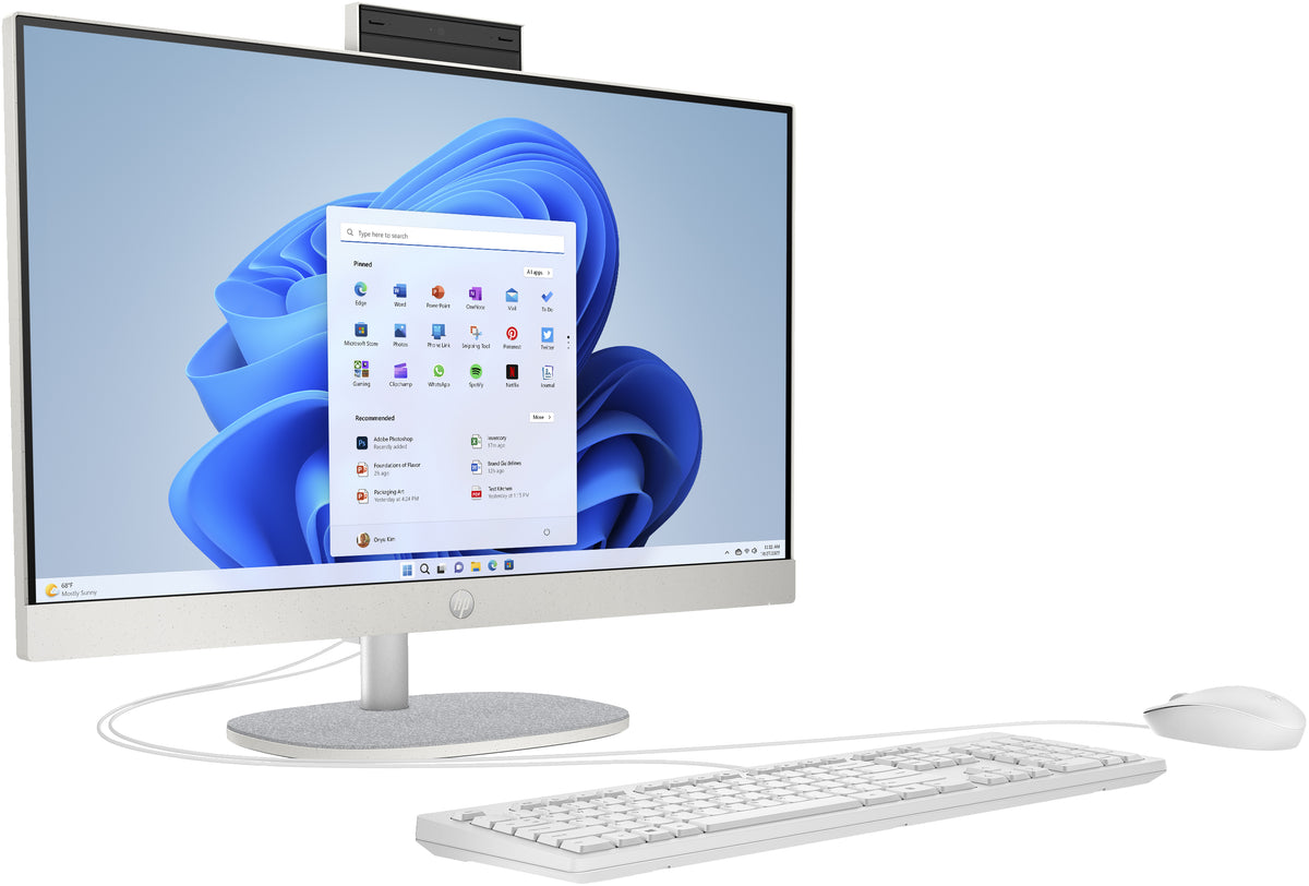 HP 24-cr0006ng AMD Ryzen™ 5 7520U 60,5 cm (23.8") 1920 x 1080 Pixel All-in-One-PC 16 GB LPDDR5-SDRAM 512 GB SSD Windows 11 Home Wi-Fi 6 (802.11ax) Weiß
