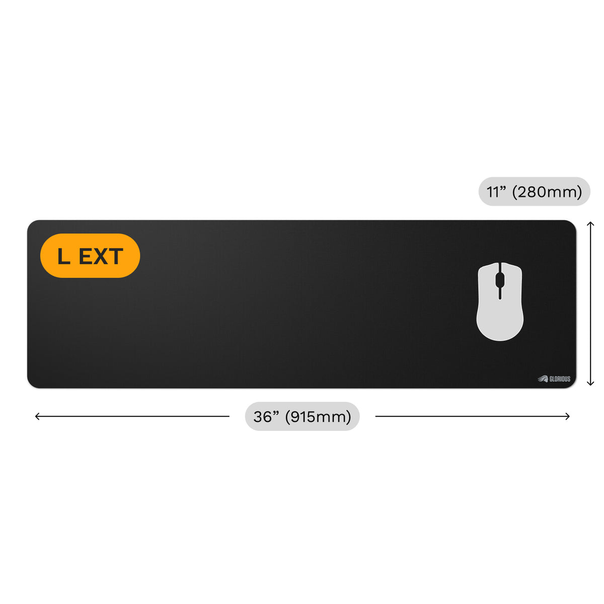 Glorious Gaming GLO-MP2-CLTH-EGL-LE-BLK Mauspad Gaming-Mauspad Schwarz
