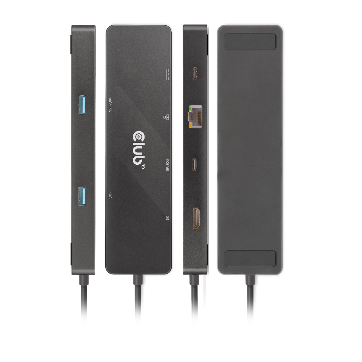 CLUB3D 6-in-1 USB3.2 Gen2 Typ-C Dual Displays Portable Dock mit USB Typ-C Video 4K60Hz