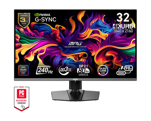 MSI MPG 322URX QD-OLED Computerbildschirm 80 cm (31.5") 3840 x 2160 Pixel 4K Ultra HD Schwarz