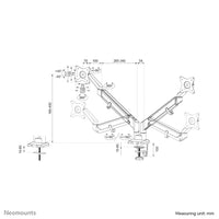 Neomounts DS70-810BL2 Monitorarm 17-32" - Gasfeder - platzsparend - 180°-Stopp