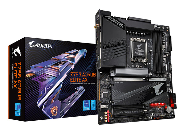 GIGABYTE Z790 AORUS ELITE AX Motherboard - Unterstützt Intel Core 14. Generation CPUs, 16*+2+1 Phasen Digital VRM, bis zu 7600MHz DDR5 (OC), 4xPCIe 4.0 M.2, Wi-Fi 6E, 2.5GbE LAN, USB 3.2 Gen 2x2