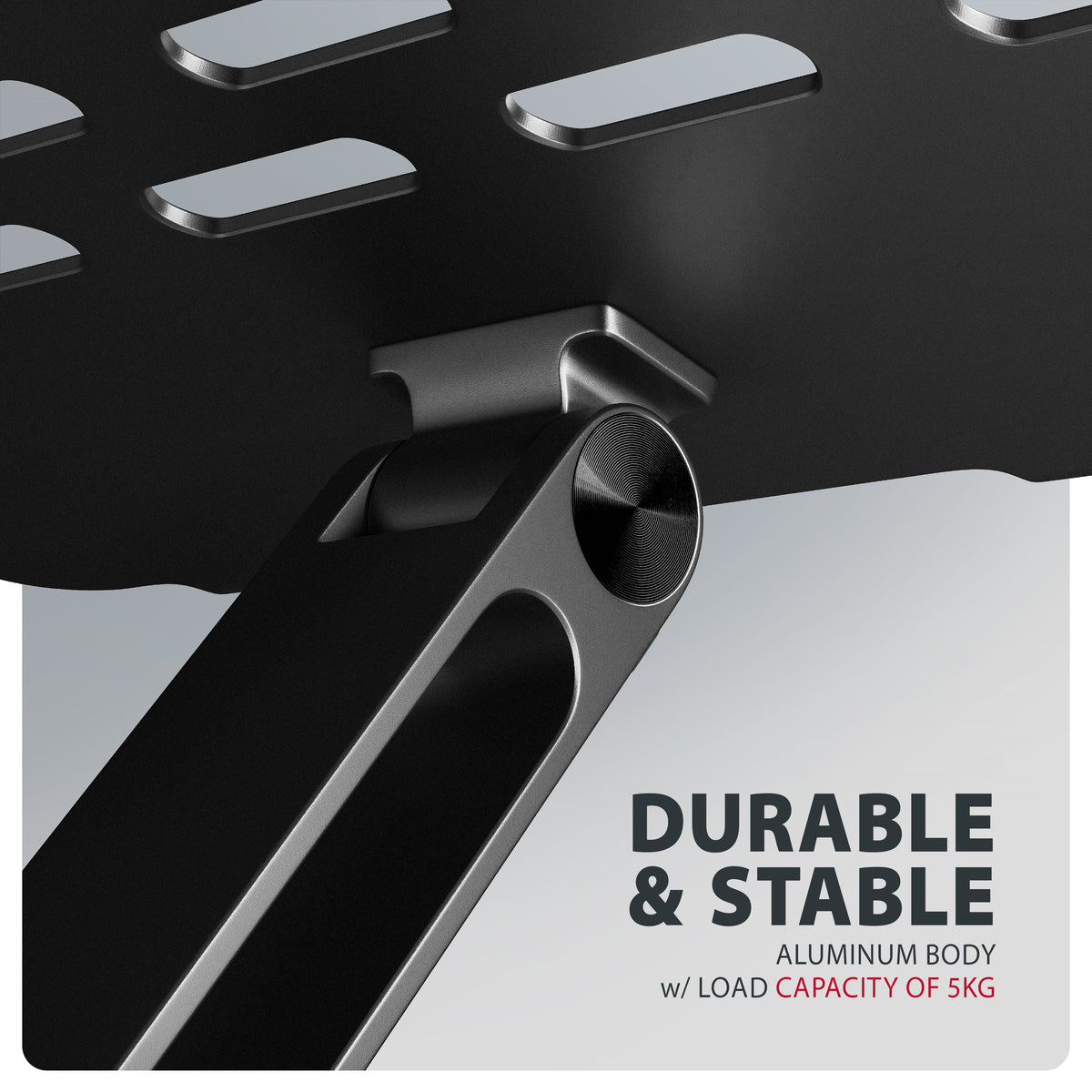 Axagon STND-LQB HQ-Ständer aus Aluminium für Laptops der Größe 10"–17.3". Verstellbare Höhe und Winkel. Schwarze Version.