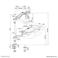 Neomounts DS90-325BL1 Sitz-Steh-Arbeitsplatz Tischmontage 17-32" - Gasfeder