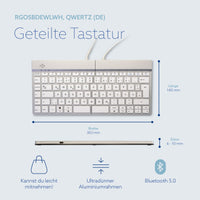 R-Go Tools Ergonomische Tastatur R-Go Split Break mit Pausensoftware, ergonomische geteilte Tastatur, QWERTZ (DE), kabellos, weiß