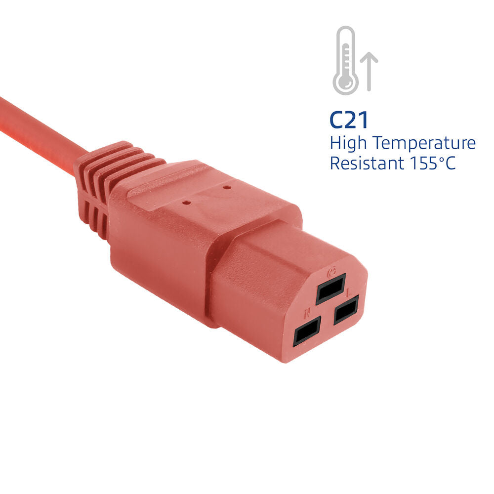 Cavo di alimentazione ACT C20 - C21 IEC60320 rosso 3 m