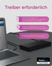 ICY BOX IB-DK2245AC, DisplayLink™, 2x DisplayPort™ oder 2x HDMI® Schnittstelle bis zu 4096x2160@60 Hz