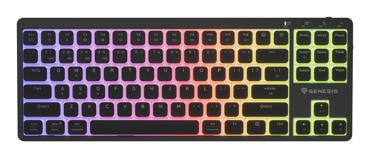 GENESIS Thor 430 TKL Wireless Tastatur Gaming USB + RF Wireless + Bluetooth QWERTY US Englisch Schwarz