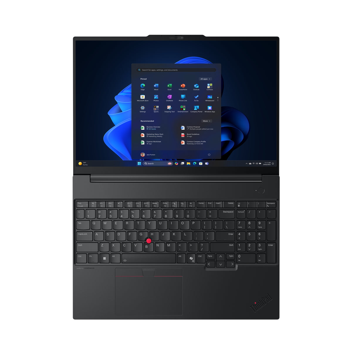 Lenovo ThinkPad E16 Gen 3 (Intel) Copilot+ PC Intel Core Ultra 7 258V Laptop 40,6 cm (16") WUXGA 32 GB LPDDR5x-SDRAM 512 GB SSD Wi-Fi 6E (802.11ax) Windows 11 Pro Schwarz Schweiz