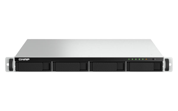 QNAP TS-464U NAS Rack (1U) Intel® Celeron® N5095 8 GB DDR4 0 TB QNAP Turbo System Aluminium, Schwarz