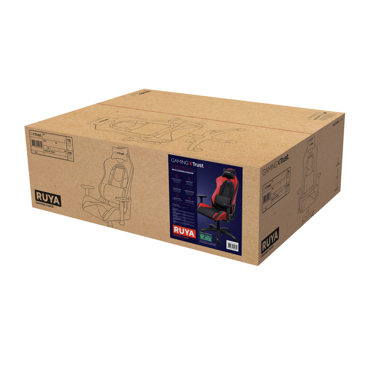 Trust GXT 714 RUYA Universal-Gamingstuhl Schwarz, Rot
