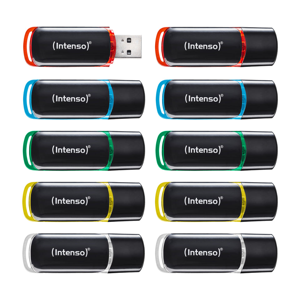 Intenso 3511551 USB-Stick 4 GB USB Typ-A 2.0 Schwarz, Rot, Grün, Transparent, Gelb, Blau