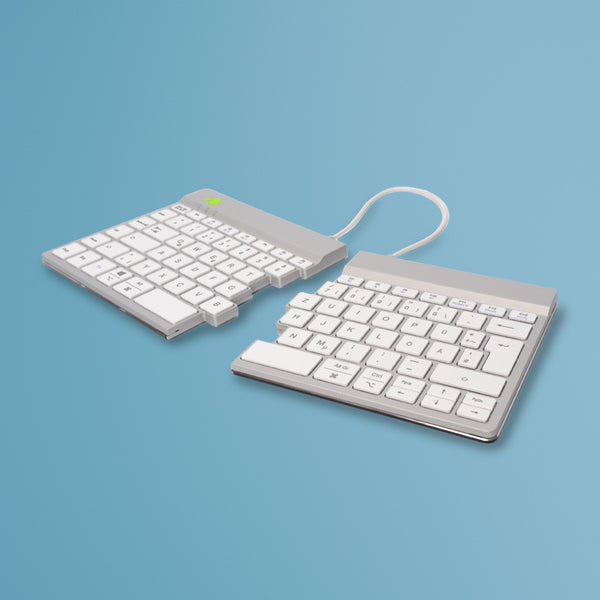 Tastiera ergonomica R-Go Tools R-Go Split Break con software per le pause, tastiera ergonomica divisa, QWERTZ (DE), wireless, bianco