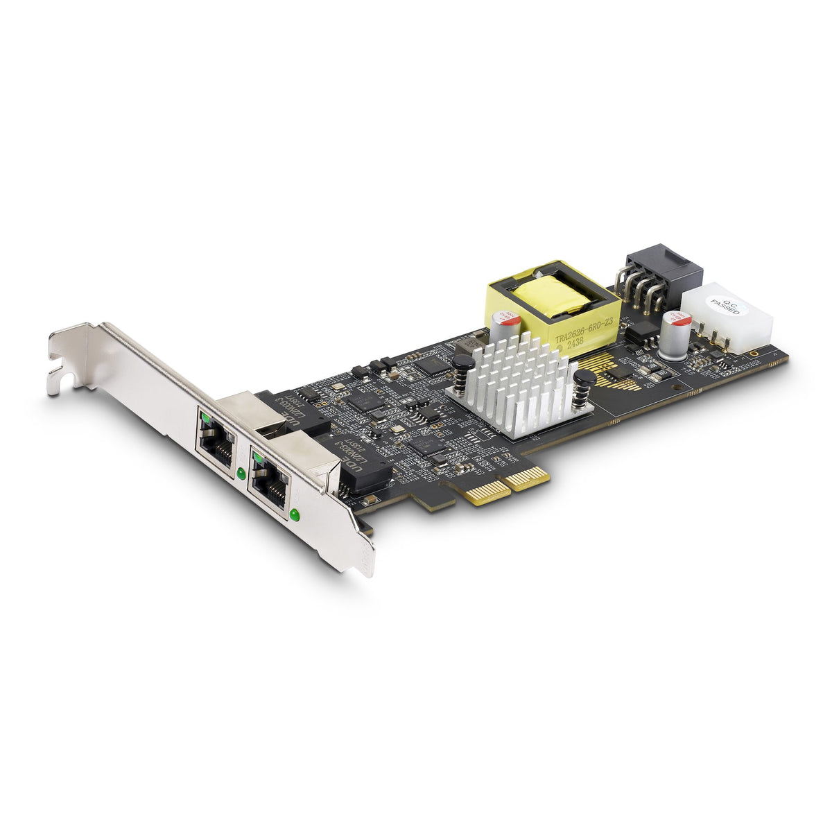 StarTech.com 2-Port 2.5Gbps NBASE-T PoE Netzwerkkarte, Dual Intel I225-V, 802.3af/at PoE+ Multi-Gigabit NIC, LP4/8-Pin PCIe Betrieben, PCI Express Server LAN Karte, Windows/Linux