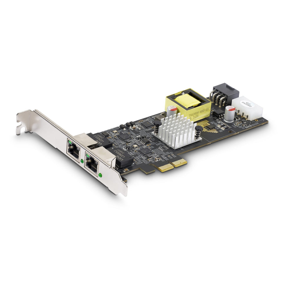 StarTech.com 2-Port 2.5Gbps NBASE-T PoE Network Card, Dual Intel I225-V, 802.3af/at PoE+ Multi-Gigabit NIC, LP4/8-Pin PCIe Powered, PCI Express Server LAN Card, Windows/Linux