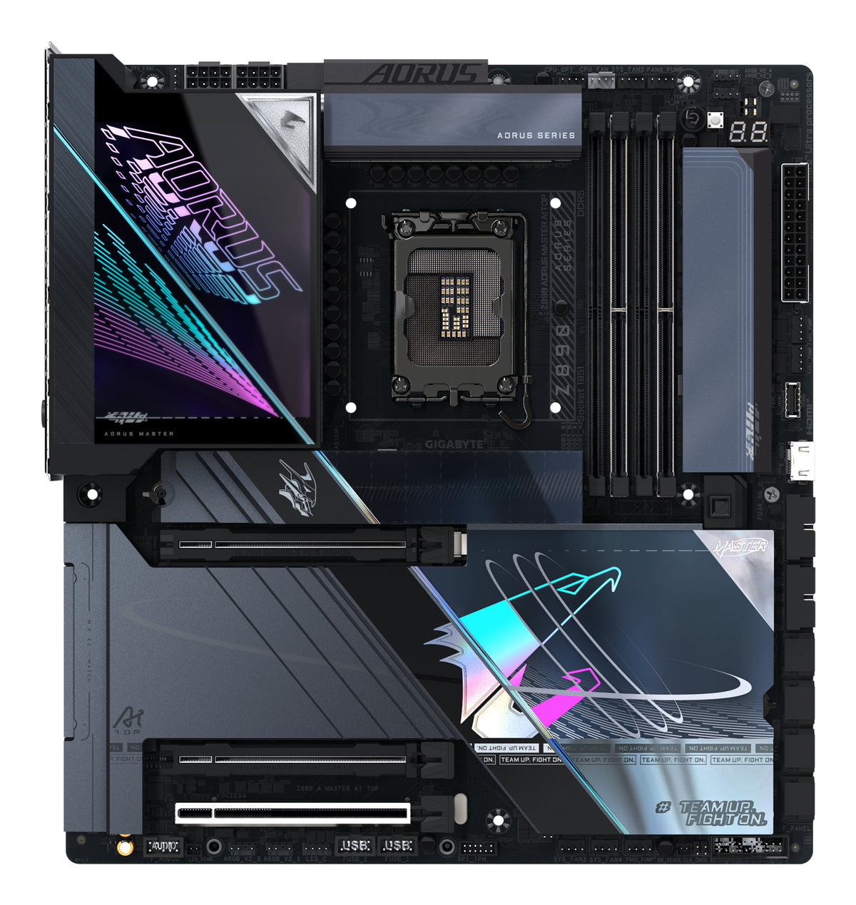 GIGABYTE Z890 AORUS MASTER AI TOP Motherboard - Unterstützt Intel Core Ultra (Serie 2) CPUs, 20+1+2 Phasen VRM, bis zu 9500MHz DDR5 (OC), PCIe 5.0 M.2, Wi-Fi 7, Thunderbolt 4
