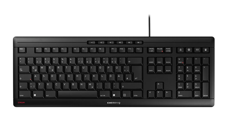 CHERRY STREAM Tastatur Heimbüro USB QWERTY Portuguesisch Schwarz, Grau