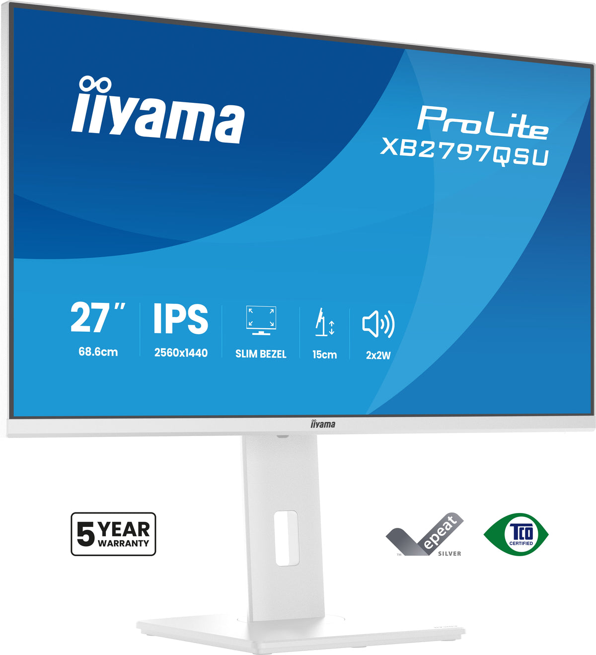 iiyama ProLite XB2797QSU-W1 Computerbildschirm 68,6 cm (27") 2560 x 1440 Pixel Quad HD LED Weiß