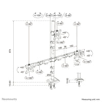 Neomounts DS60-600BL2-1 Monitorarm für drei Bildschirme 10-32"