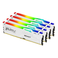 Kingston Technology FURY Beast 64 GB 6000 MT/s DDR5 CL40 DIMM (4er-Kit) White RGB XMP
